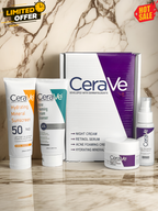 CeraVe 4 in 1 Skincare Kit Night Cream, Sunblock, Cleanser & Retinol Serum
