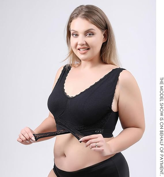 Comfy corset bra front cross side buckle lace bras