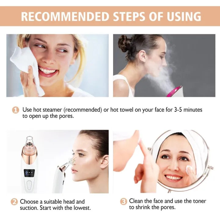 5-in-1 Rechargeable Pore Cleaner – Gentle Suction Facial Care Tool